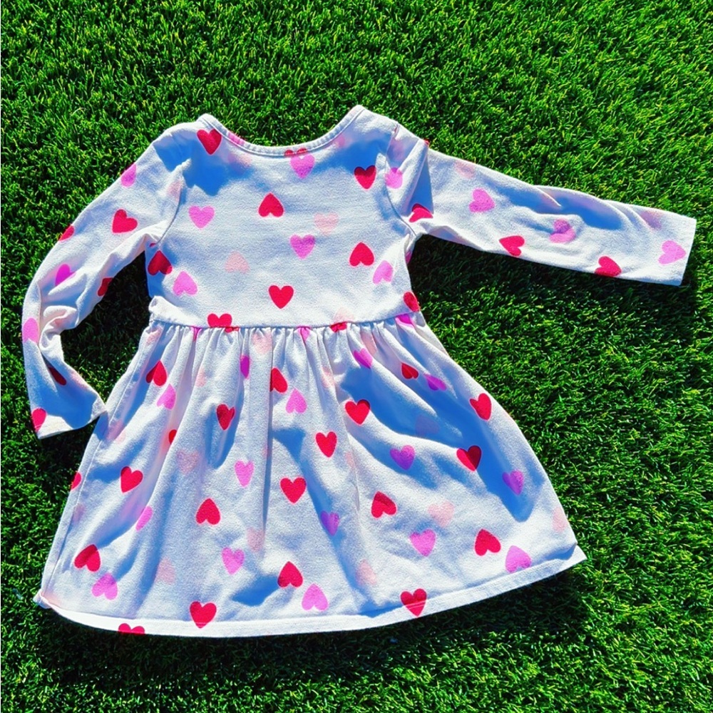 Cat & Jack Kids Dress with Red and Pink Hearts - Picture 1 of 2